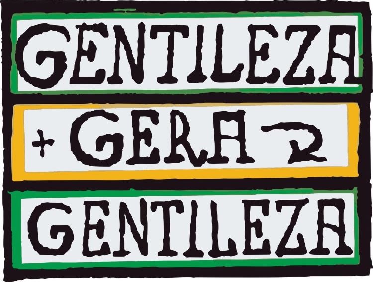 Pintura digital com as palavras "Gentileza Gera Gentileza"